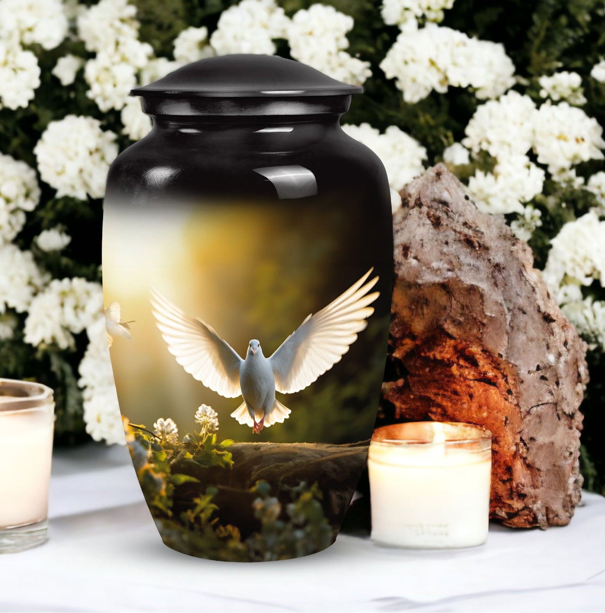 Dove Urn suitable for cremation ashes of adult male, female, mom, dad