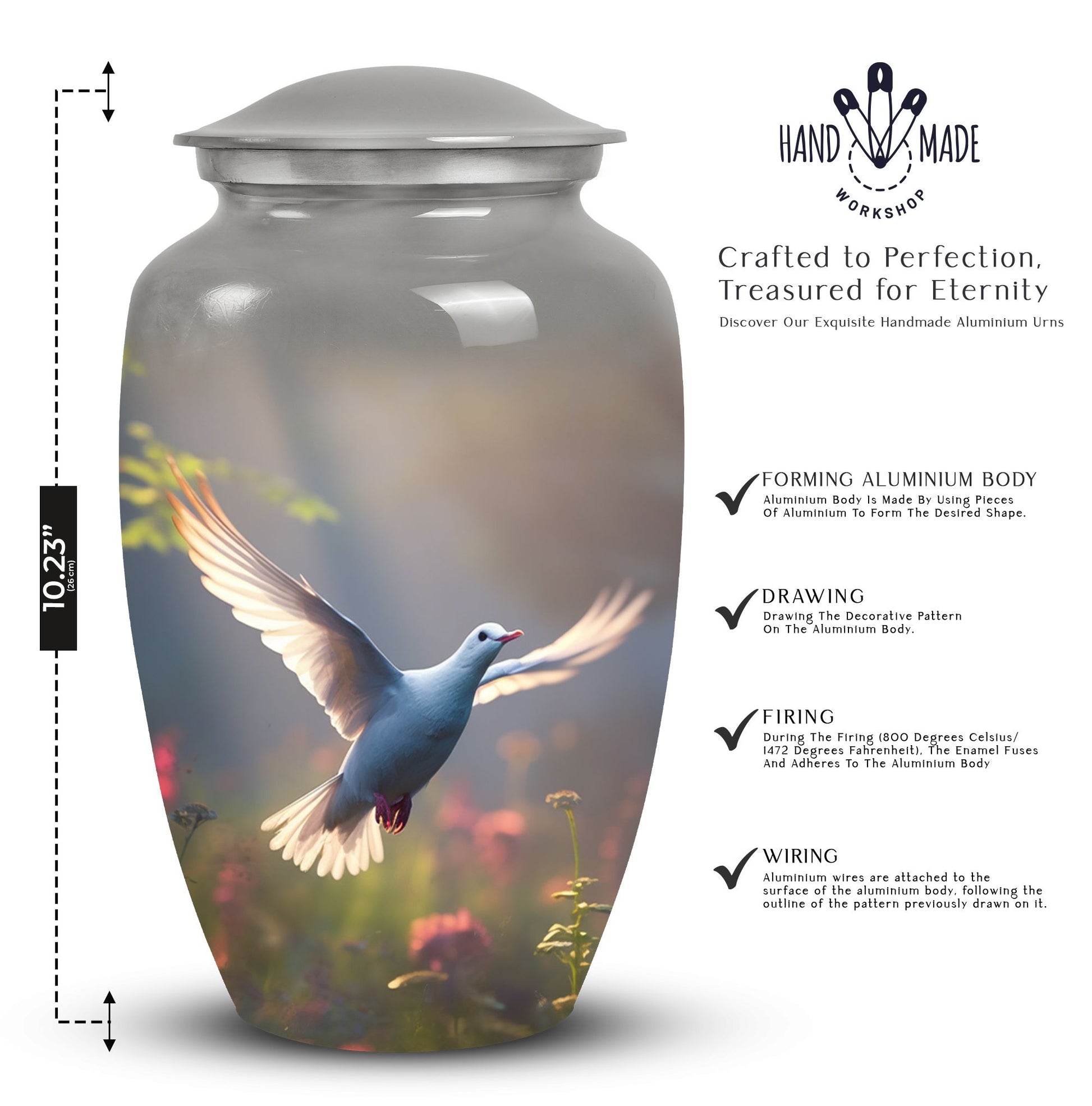 Elegant Dove urns for adult ashes, suitable for both male and female, perfect for keeping loved one's cremation remains