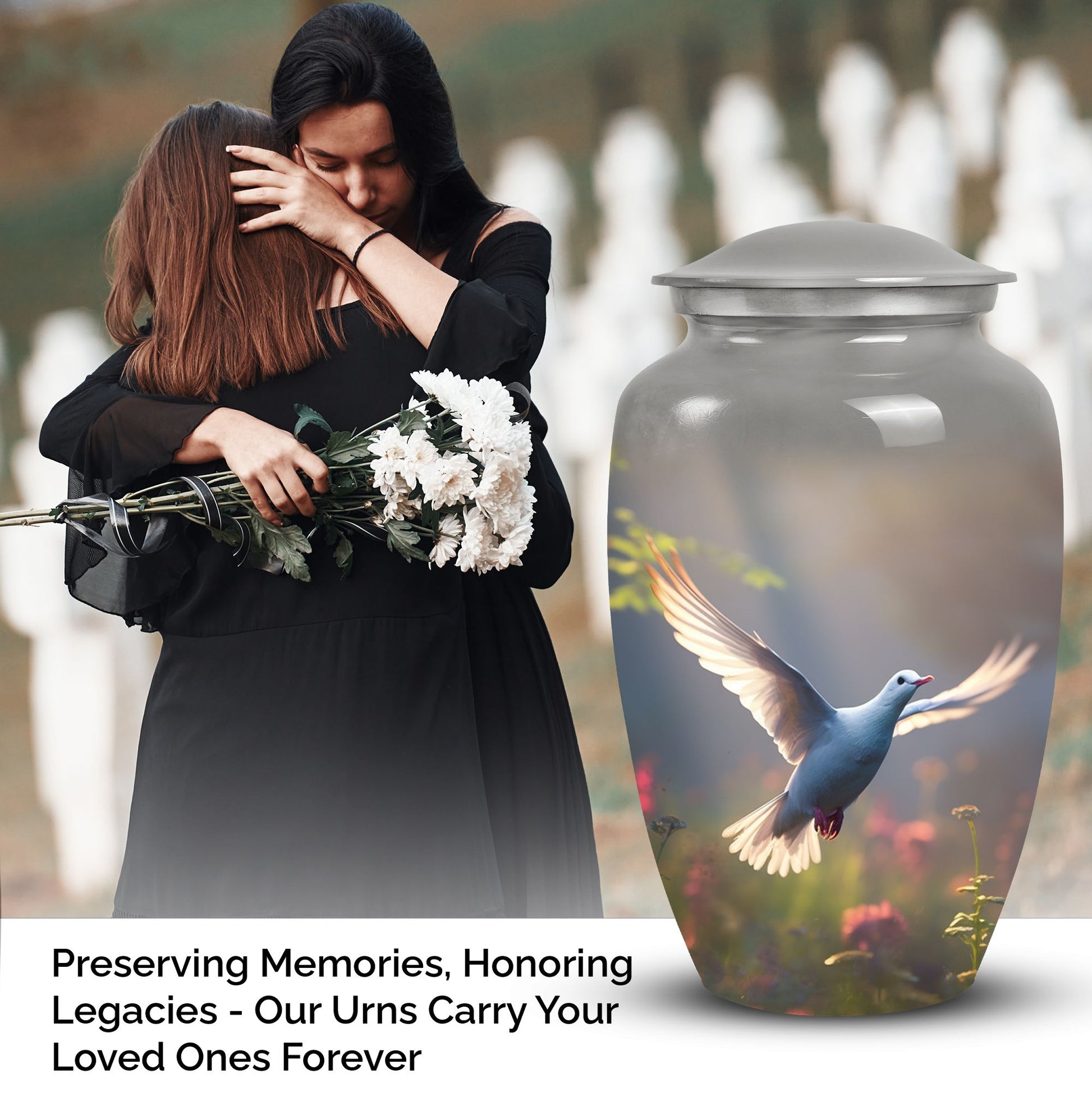 Elegant Dove urns for adult ashes, suitable for both male and female, perfect for keeping loved one's cremation remains