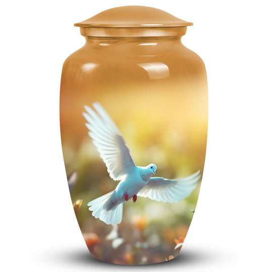 Elegant Dove Urn, part of our decorative burial urns collection, suitable for human ashes - ideal funeral decoration and urn for women and adults