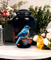 Unique Sparrow metal cremation urn, medium-sized, suitable for burial in ground and is portable for human ashes