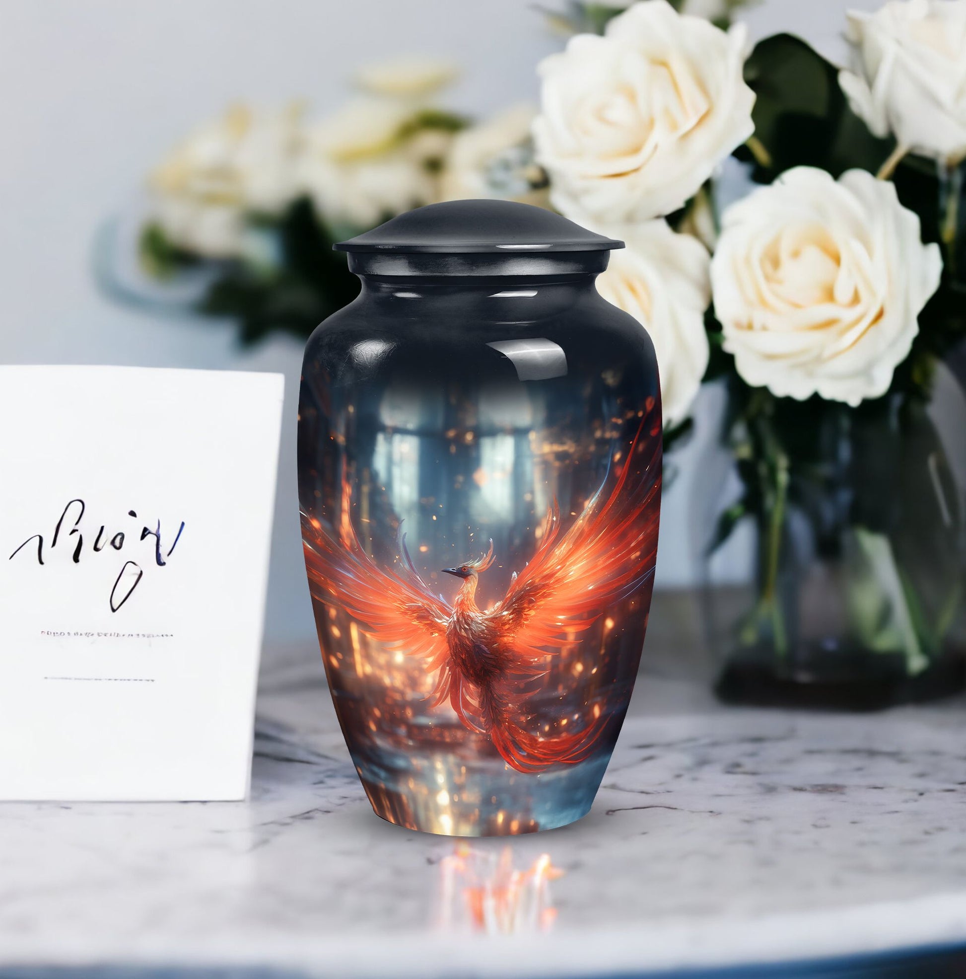 Elegant Phoenix urn, ideal cremation urns for women and suitable for holding adult male ashes