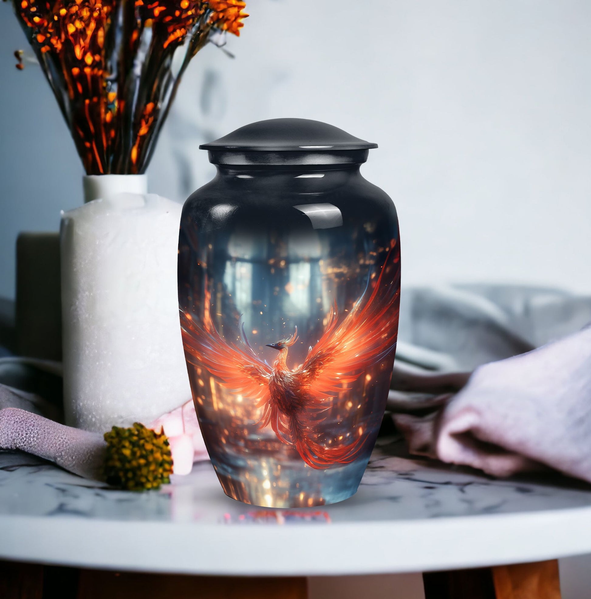 Elegant Phoenix urn, ideal cremation urns for women and suitable for holding adult male ashes