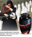Phoenix Urn, a distinctive and metal funeral urn for adult human ashes, suitable for commemorating a grandfather.