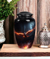 Phoenix Urn, a distinctive and metal funeral urn for adult human ashes, suitable for commemorating a grandfather.