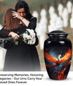 Phoenix Cremation Urn, ideal container for adult female cremains, perfect burial urn for ashes