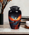 Phoenix Cremation Urn, ideal container for adult female cremains, perfect burial urn for ashes