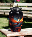 Phoenix Cremation Urn, ideal container for adult female cremains, perfect burial urn for ashes