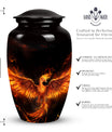 Phoenix Urn, a beautifully crafted cremation urn for human ashes, ideal for an adult woman or as a commemorative piece for mom