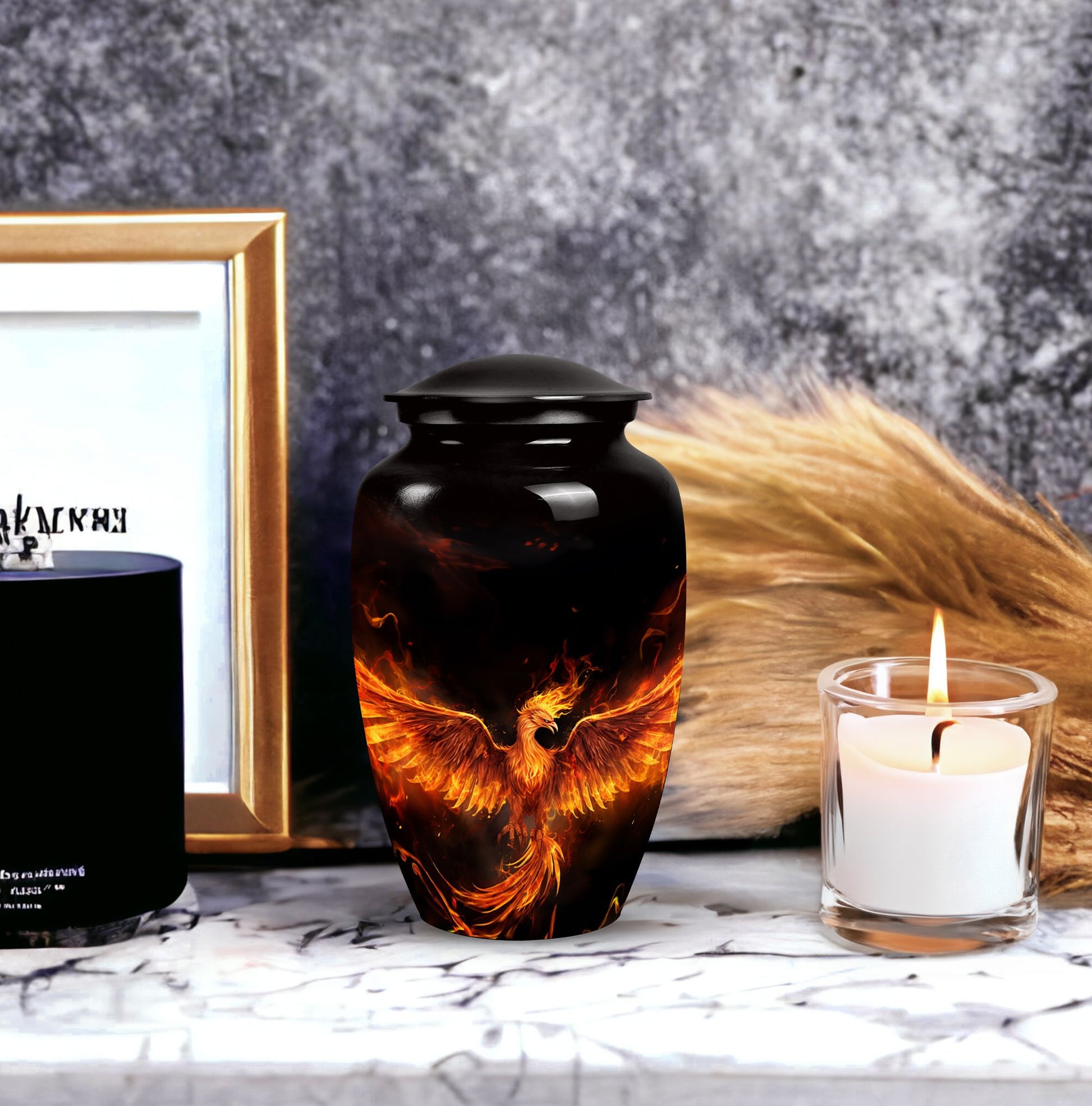 Phoenix Urn, a beautifully crafted cremation urn for human ashes, ideal for an adult woman or as a commemorative piece for mom