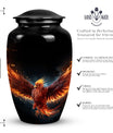 Medium-sized Phoenix Urn, ideal cremation urn for men or as a distinct urn for Dad's ashes