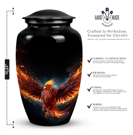 Medium-sized Phoenix Urn, ideal cremation urn for men or as a distinct urn for Dad's ashes