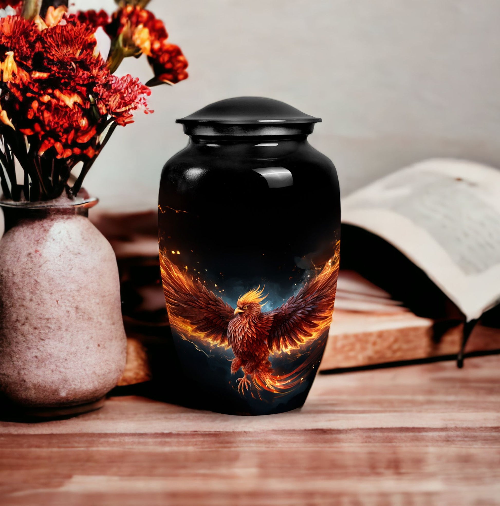 Medium-sized Phoenix Urn, ideal cremation urn for men or as a distinct urn for Dad's ashes