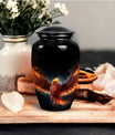 Medium-sized Phoenix Urn, ideal cremation urn for men or as a distinct urn for Dad's ashes