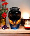 Large Phoenix metal urn for men's cremation ashes