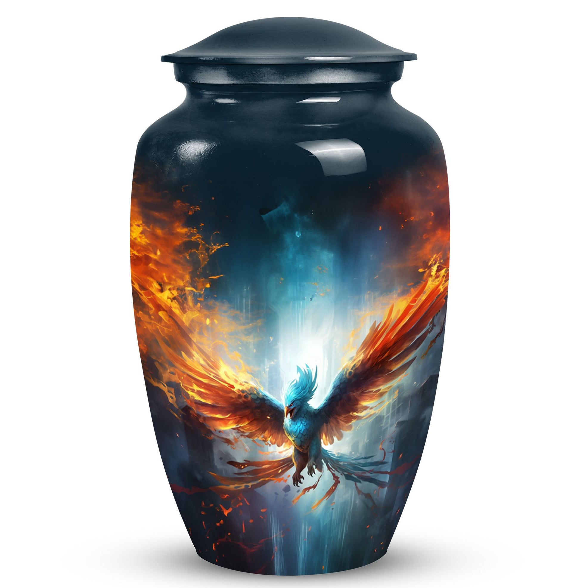 Phoenix urn, a large adult urn designed for female human ashes, suitable as a dad urn