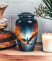 Phoenix urn, a large adult urn designed for female human ashes, suitable as a dad urn