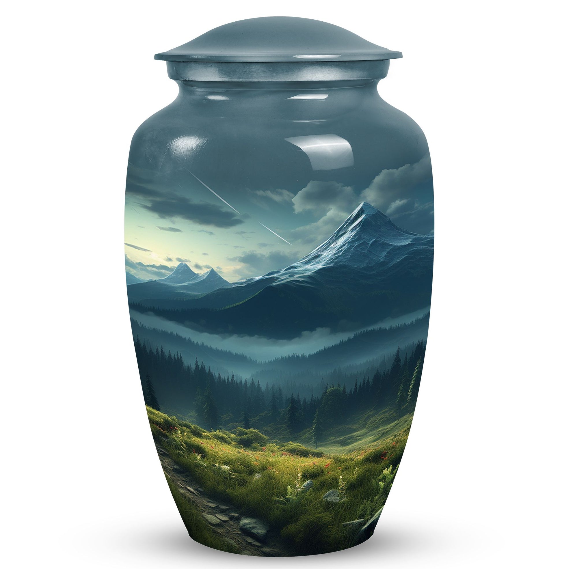 Small Mountains Urn, an elegant cremation keepsake for storing ashes, suitable for both adult men and women.