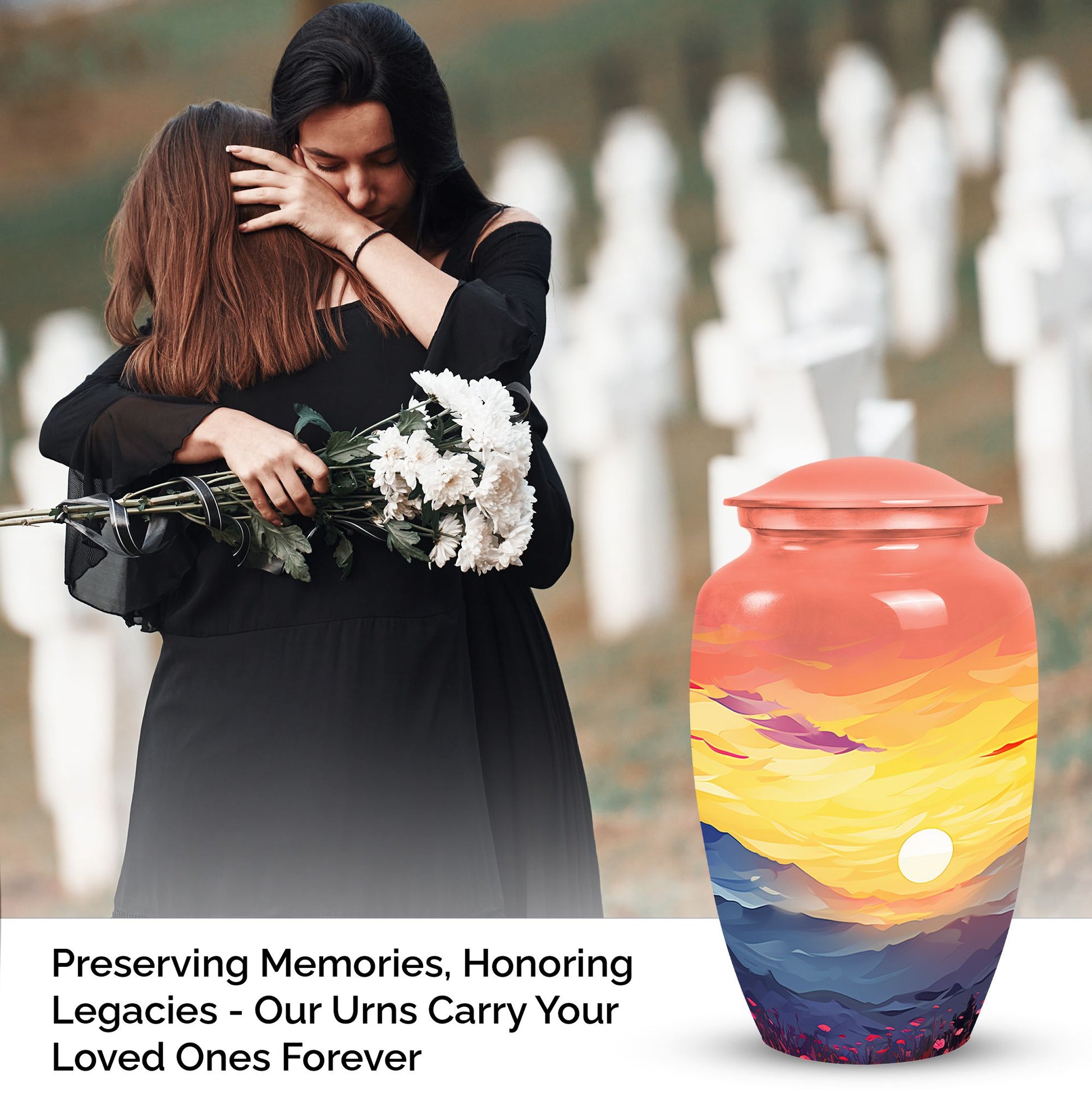 Uniquely crafted Mountains Urns for Mother's cremation ashes, ideal as Memorial Day Gifts