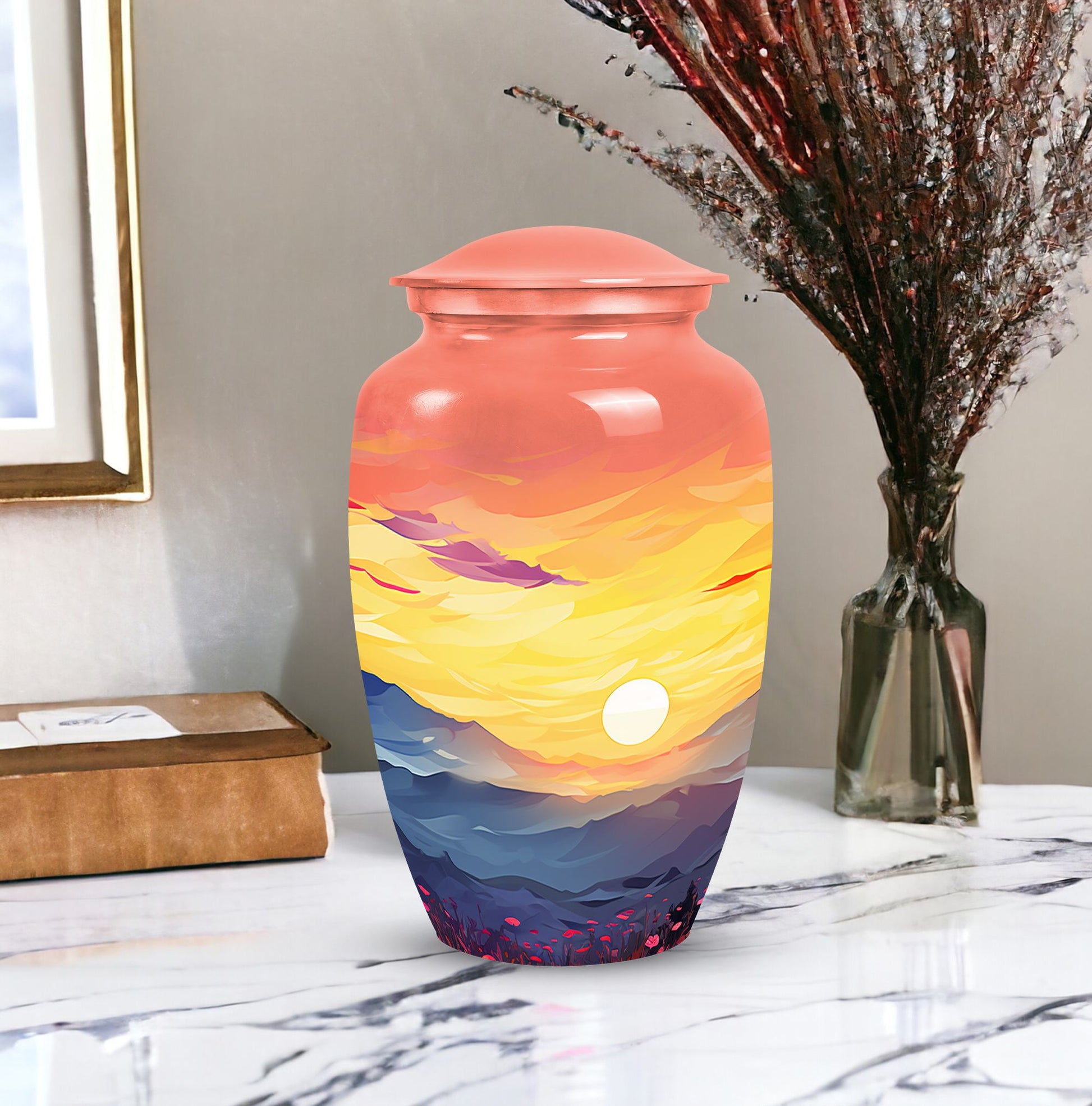 Uniquely crafted Mountains Urns for Mother's cremation ashes, ideal as Memorial Day Gifts