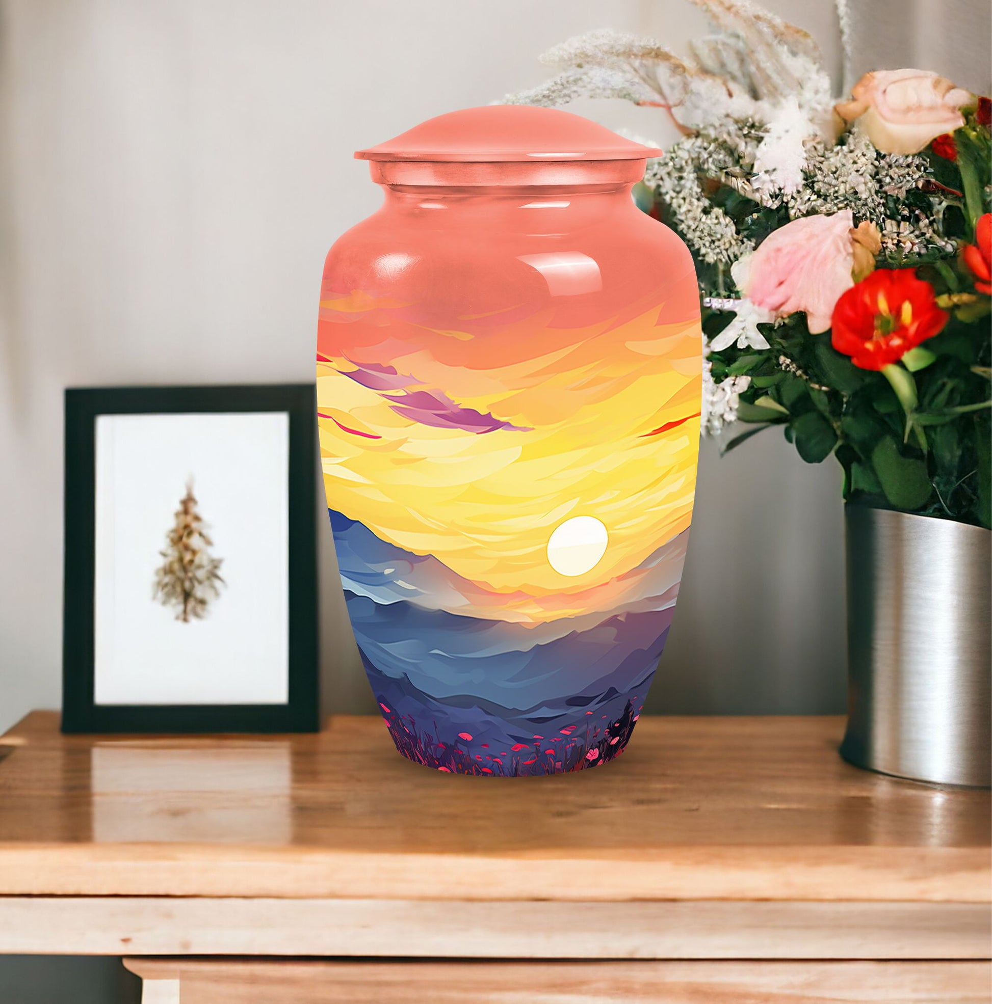 Uniquely crafted Mountains Urns for Mother's cremation ashes, ideal as Memorial Day Gifts