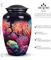 Aluminium Monar_Urn, large Mountains Cremation Urns for men and women with engraving option, suitable for 200 cubic inches of ashes.