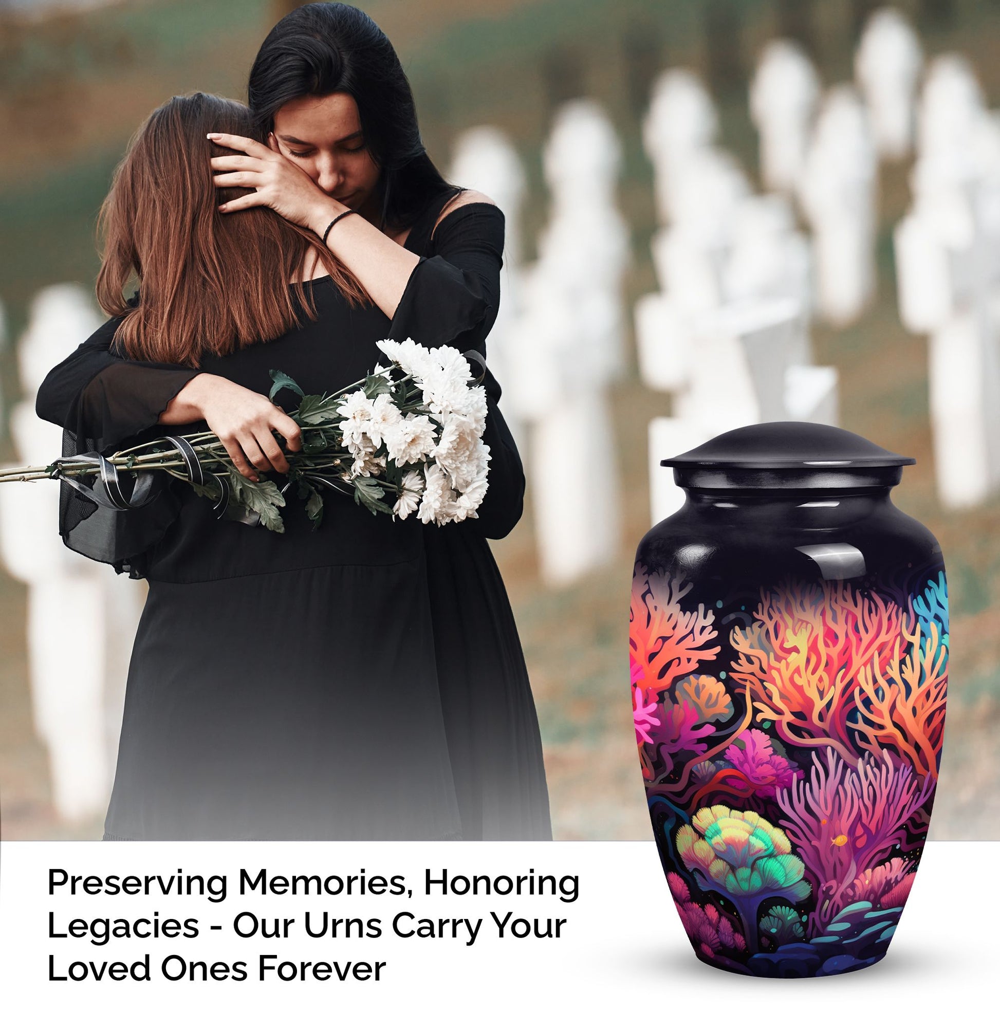 Aluminium Monar_Urn, large Mountains Cremation Urns for men and women with engraving option, suitable for 200 cubic inches of ashes.