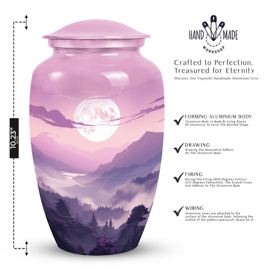 Large Mountains urn suitable for adult male burial or storing human ashes, ideal for burial in ground