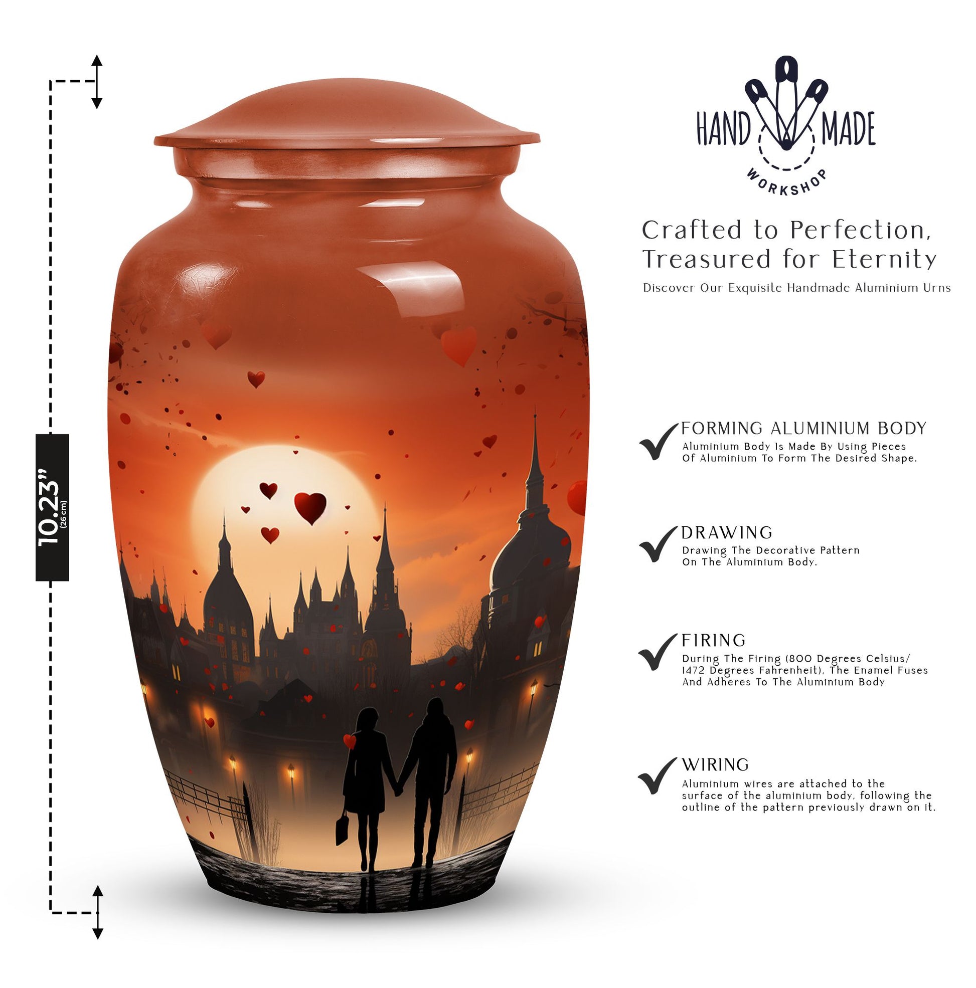 Elegant moon urn designed for couples, acting as a dignified ashes holder and memorial urn for cremation