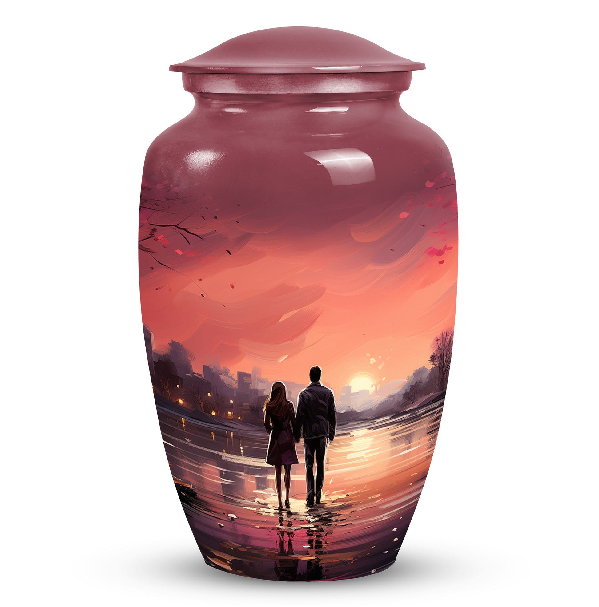 Elegant and sizable couples urn designed for preserving adult male human ashes as a timeless memorial