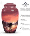 Elegant and sizable couples urn designed for preserving adult male human ashes as a timeless memorial