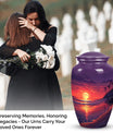 Purple beach urn for human ashes, suitable for adult male, a large ashes holder and funeral urn