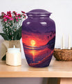 Purple beach urn for human ashes, suitable for adult male, a large ashes holder and funeral urn