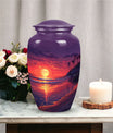 Purple beach urn for human ashes, suitable for adult male, a large ashes holder and funeral urn