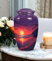 Purple beach urn for human ashes, suitable for adult male, a large ashes holder and funeral urn