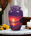 Purple beach urn for human ashes, suitable for adult male, a large ashes holder and funeral urn