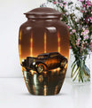 Classic car urn in golden era glow finish for adult cremation and ashes keepsake