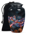 Digital Firefly Elegance - Dragonfly Urn Memorial, Funeral Cremation Urn