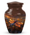 Fiery Dragonfly Dreams - Dragonfly Urn Memorial, Funeral Shape Urn