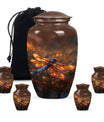 Fiery Dragonfly Dreams - Dragonfly Urn Memorial, Funeral Shape Urn