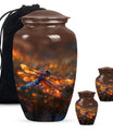 Fiery Dragonfly Dreams - Dragonfly Urn Memorial, Funeral Shape Urn