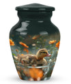 Dawn Flower Duckling - Duck Urn Large Memorial, Funeral Urn For Ashes