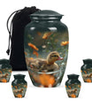 Dawn Flower Duckling - Duck Urn Large Memorial, Funeral Urn For Ashes