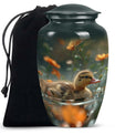 Dawn Flower Duckling - Duck Urn Large Memorial, Funeral Urn For Ashes