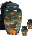 Dawn Flower Duckling - Duck Urn Large Memorial, Funeral Urn For Ashes