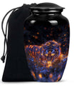 Starry Night Prowl - Tiger Urn Memorial, Funeral Shape Urn