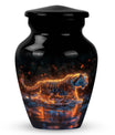 Fiery Rain Stride - Tiger Urn Memorial, Funeral Cremation Urn For Ashes