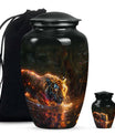 Glowing Monsoon Majesty - Tiger Urn Memorial, Funeral Shape Urn