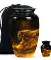 Firelit Majesty - Tiger Urn Memorial, Funeral Cremation Urn
