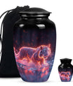 Crimson Ember Stalker - Tiger Urn Memorial, Funeral Shape Urn